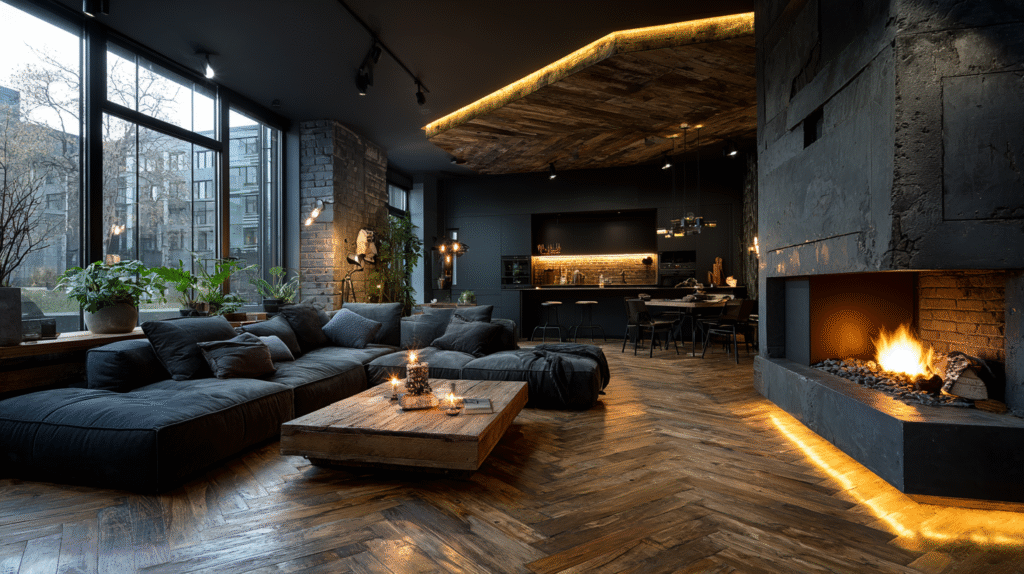 ciemny salon