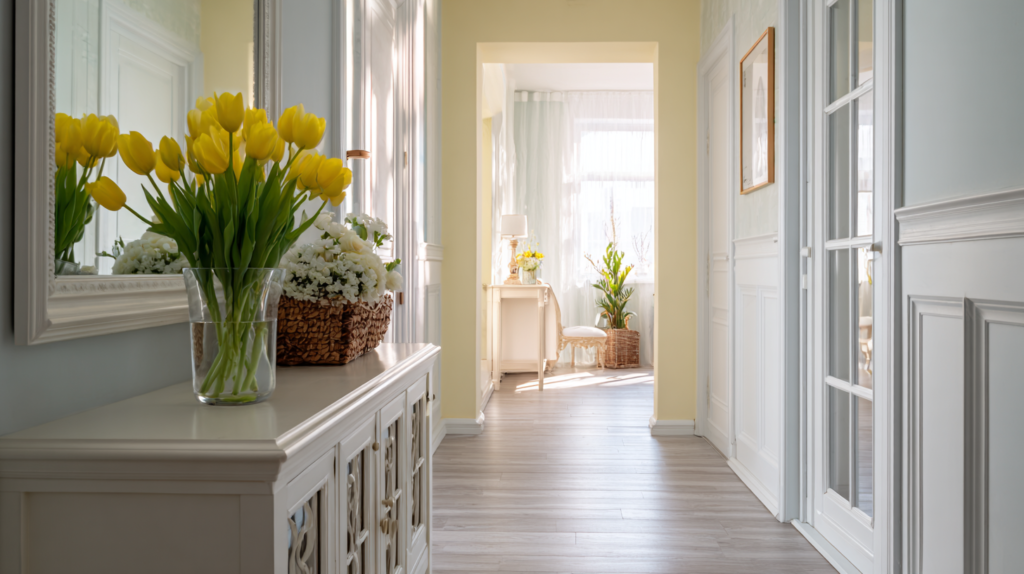 przedpokój w wiosennej aranżacji